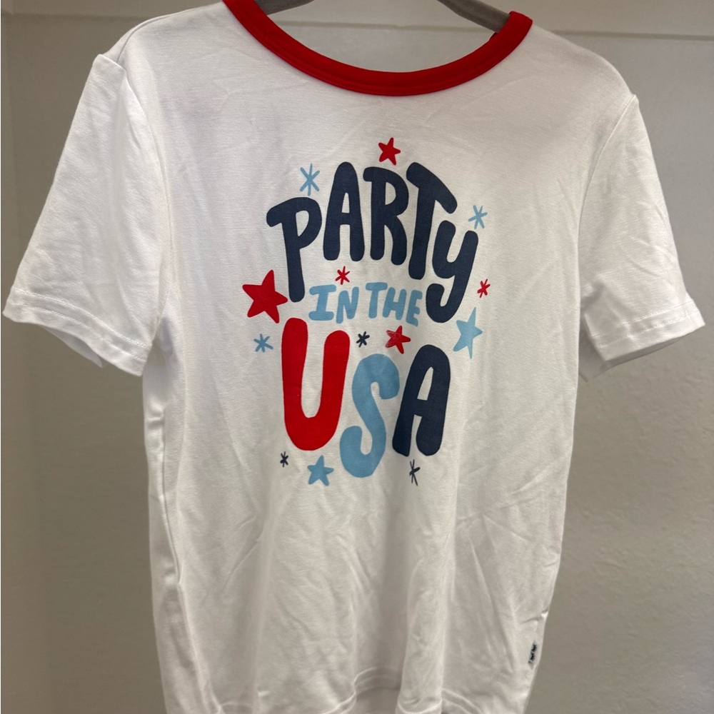 Little Sleepies White and Red Party Tee